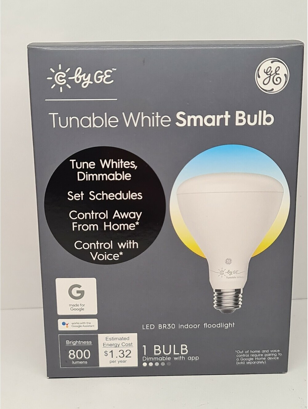 Tunable White Smart LED Indoor Floodlight Bulbs C by GE BR30 New